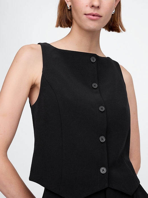 Image number 4 showing, Cropped BiStretch Boatneck Vest