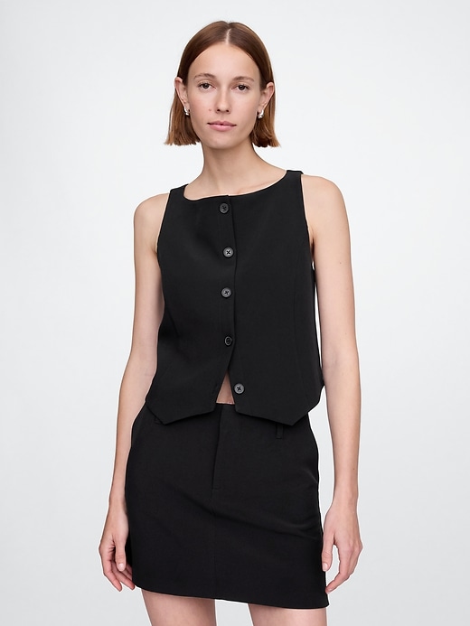 Image number 1 showing, Cropped BiStretch Boatneck Vest