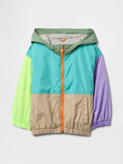 Image number 1 showing, Baby &amp; Toddler Jersey-Lined Colorblock Windbreaker