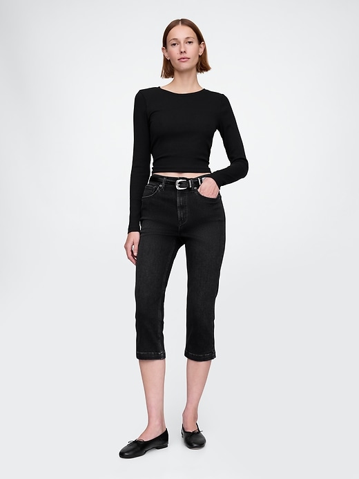 Image number 1 showing, High Rise True Skinny Capri Jeans