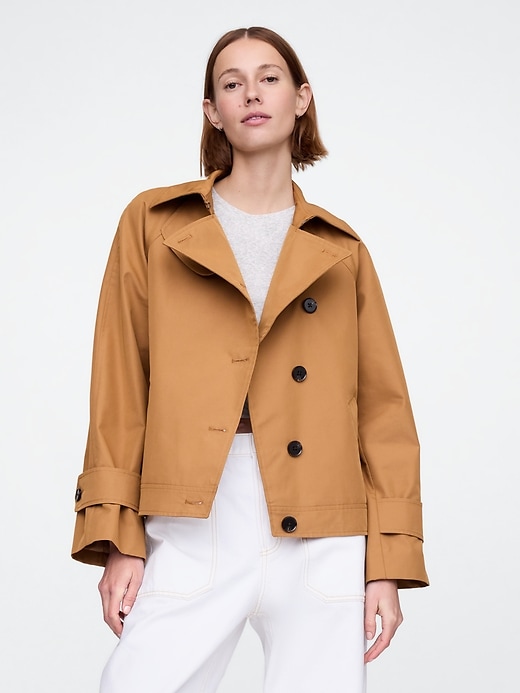 Image number 1 showing, Asymmetrical Trench Jacket