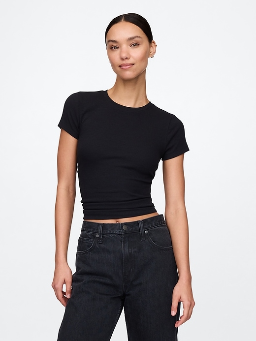 Image number 1 showing, Modern Rib Cropped T-Shirt