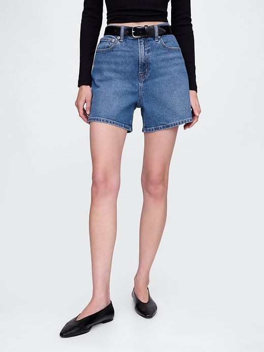 Image number 2 showing, 4.75&quot; High Rise A-Line Denim Short