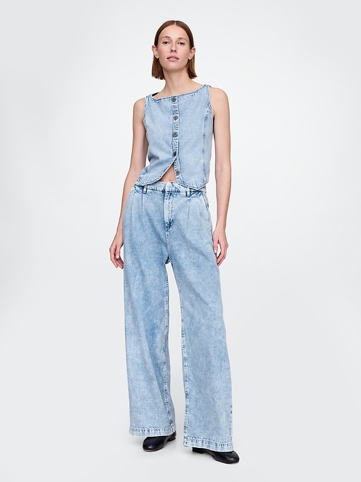 Image number 1 showing, 365 High Rise UltraSoft Pleated Denim Trousers