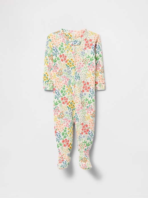 Image number 1 showing, Baby Organic Cotton Footed One-Piece