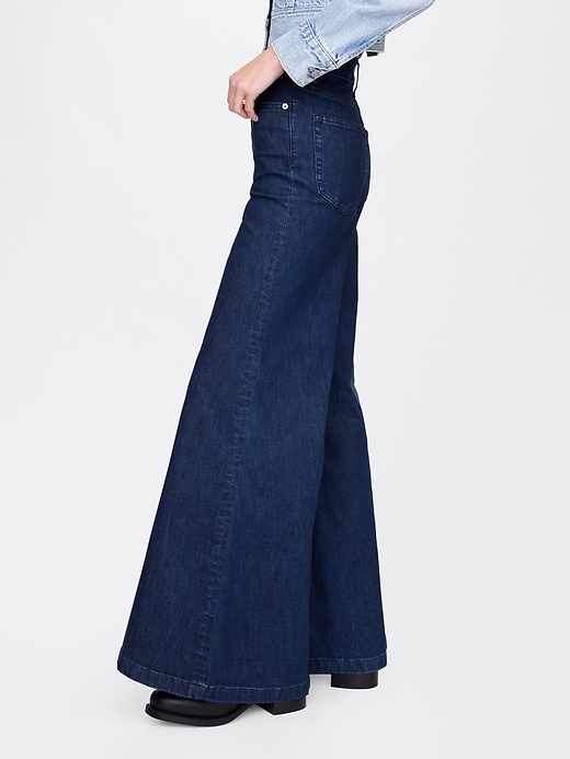 Image number 3 showing, High Rise Knit Relaxed Flare Jeans