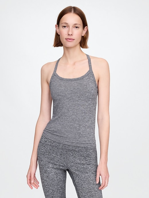 Image number 1 showing, GapFit Lightweight Brushed Jersey Racerback Tank Top