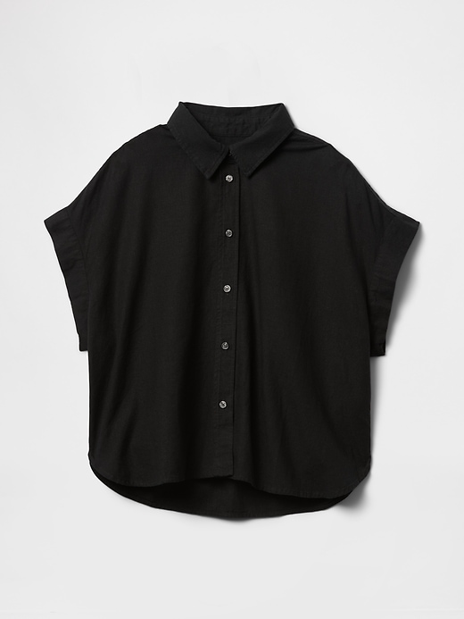 Image number 5 showing, Linen-Blend Cropped Shirt