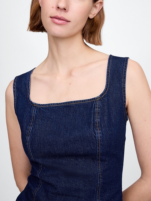 Image number 4 showing, Square-Neck Denim Top