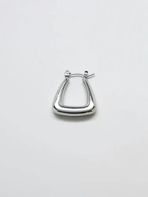 Image number 2 showing, Silver Triangle Hoop Earrings