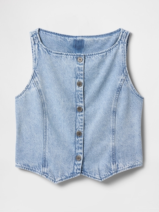 Image number 5 showing, UltraSoft Cropped Denim Vest