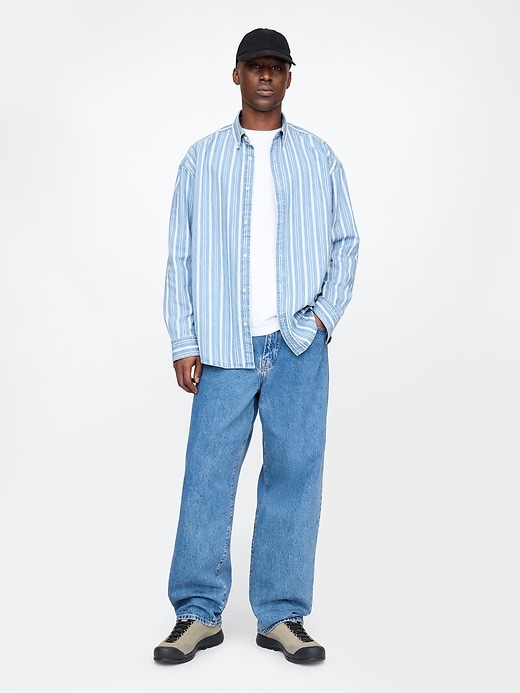 Image number 3 showing, Denim Stripe Big Shirt