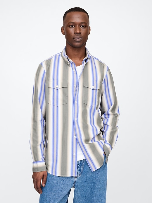 Image number 1 showing, Organic Cotton Poplin Western Shirt