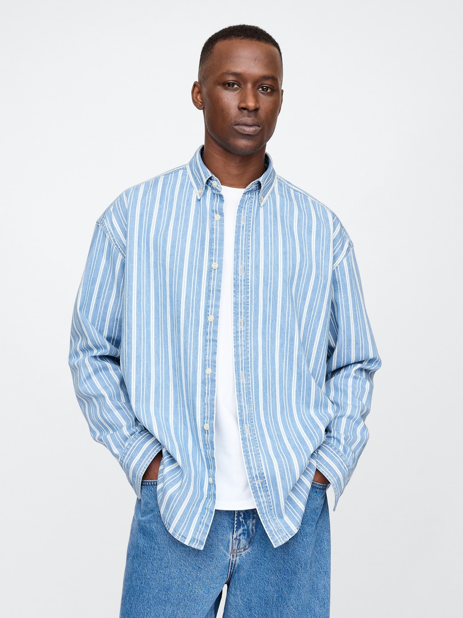 Denim Stripe Big Shirt