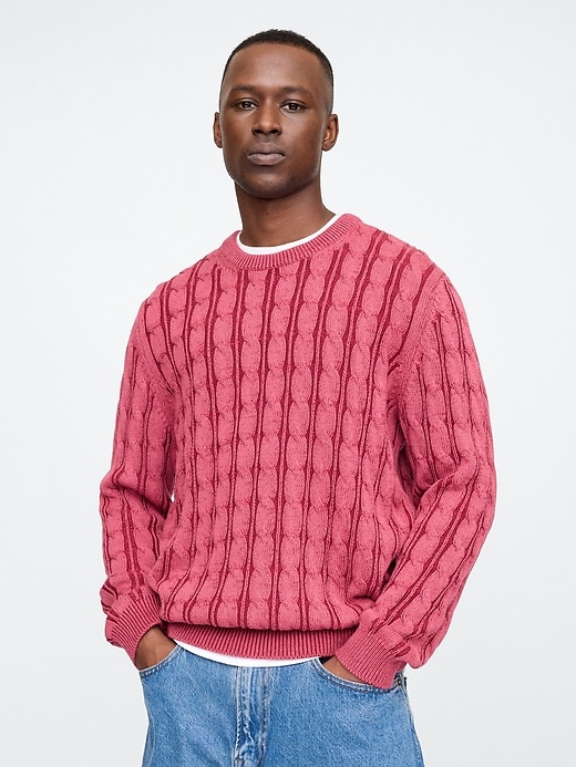 Image number 1 showing, Classic Cable-Knit Sweater