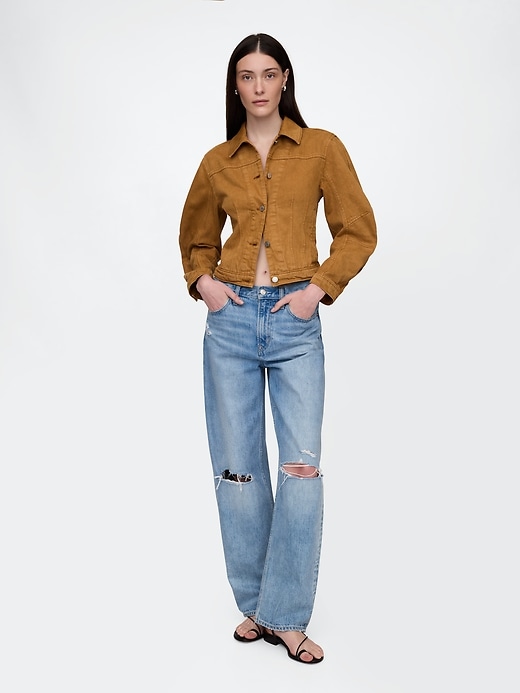 Image number 2 showing, Barrel-Sleeve Cropped Jacket