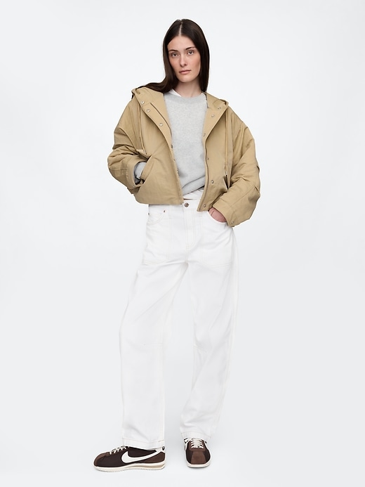 Image number 2 showing, Hooded Nylon Cropped Jacket