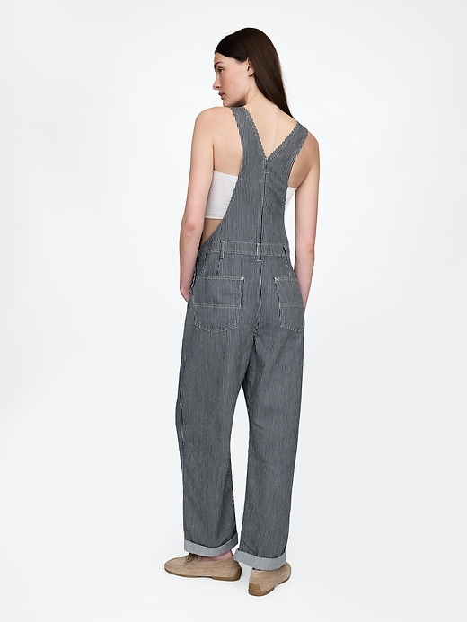 Image number 2 showing, Denim Stripe Loose Overalls