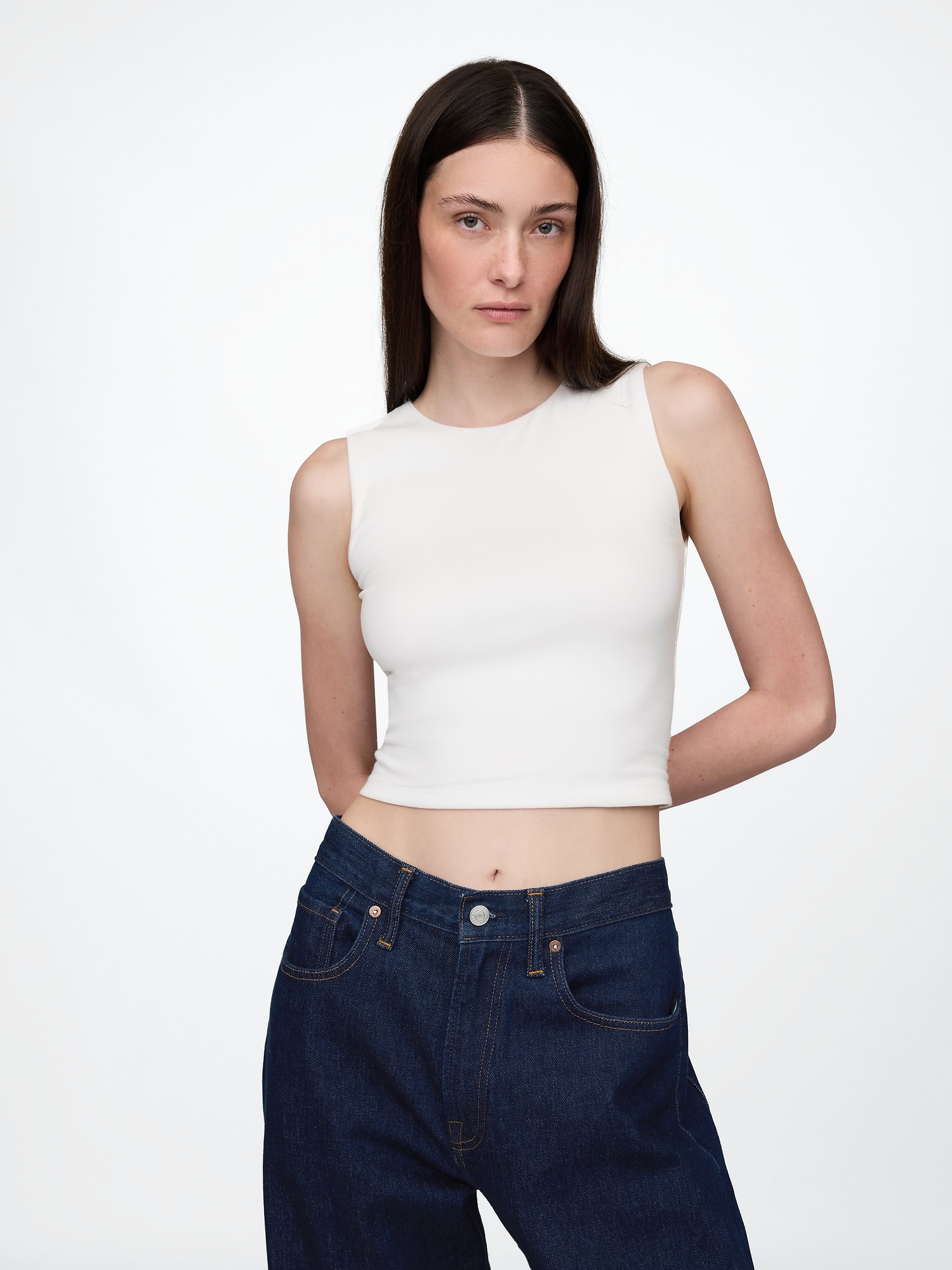 CloseKnit Jersey Cropped Shell Tank Top