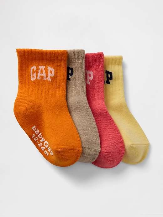 View large product image 1 of 1. Baby & Toddler Logo Quarter Crew Socks (4-Pack)