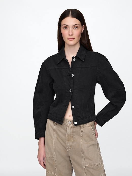 Image number 1 showing, Barrel-Sleeve Cropped Jacket