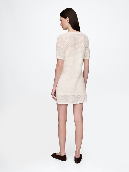 Image number 2 showing, Linen-Blend Pointelle Dress