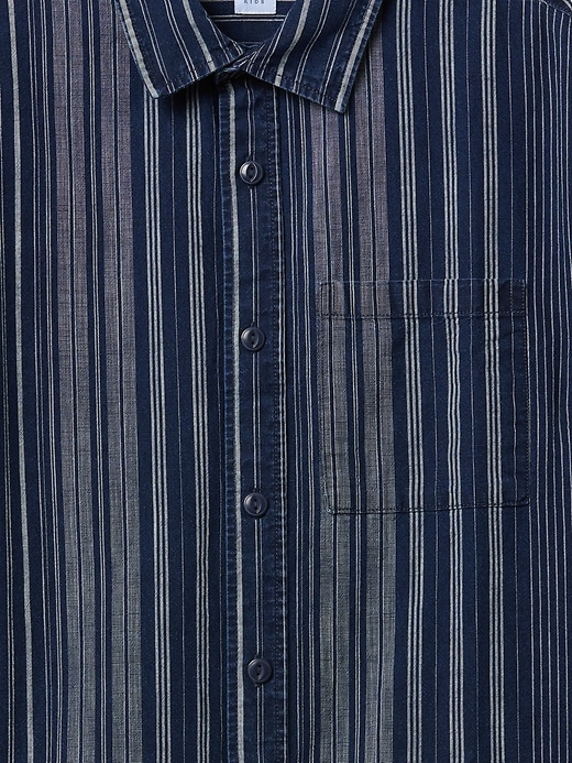 Image number 5 showing, Kids Relaxed Indigo Stripe Shirt