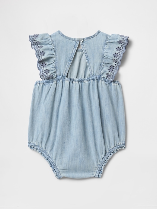 Image number 2 showing, Baby Denim Ruffle Bubble Shorty