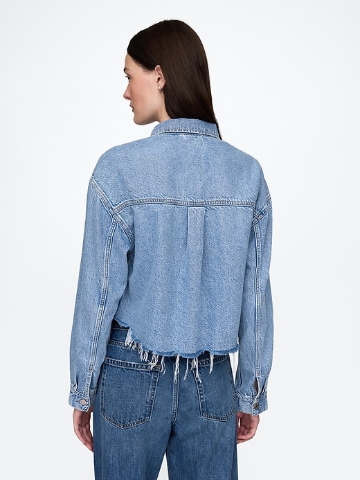 Image number 3 showing, UltraSoft Relaxed Cropped Icon Denim Jacket