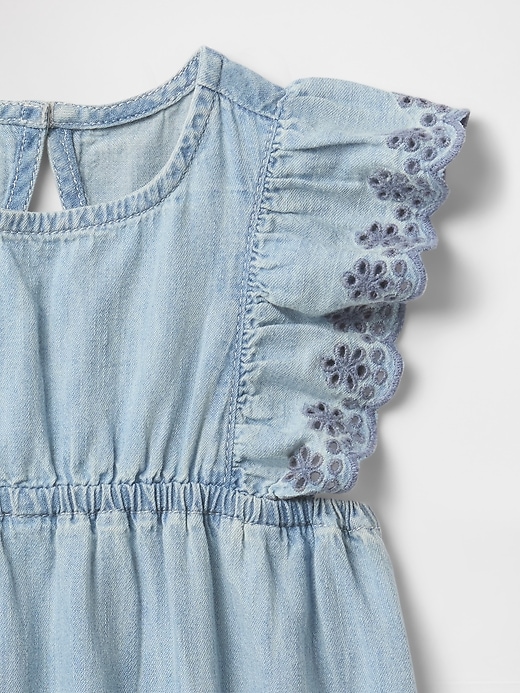 Image number 3 showing, Baby Denim Ruffle Bubble Shorty