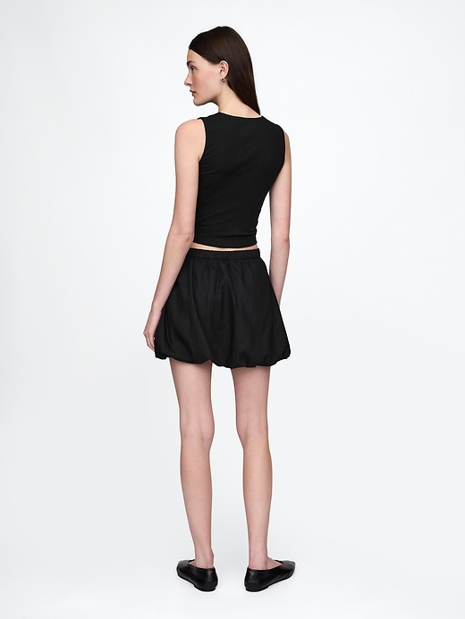 Image number 2 showing, Linen-Blend Bubble Mini Skirt