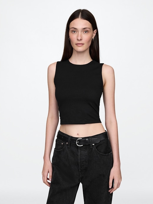 Image number 1 showing, CloseKnit Jersey Cropped Shell Tank Top