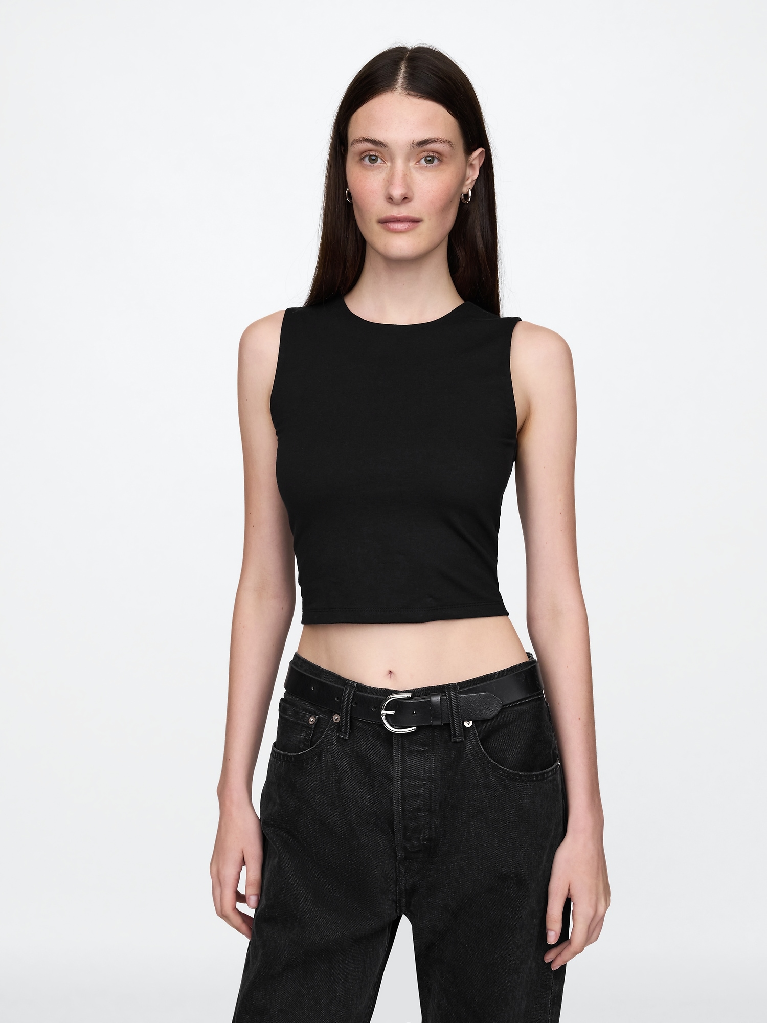 CloseKnit Jersey Cropped Shell Tank Top