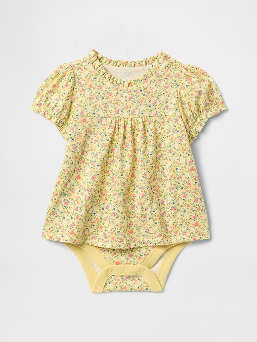 Image number 1 showing, Baby Puff-Sleeve Shirt Bodysuit