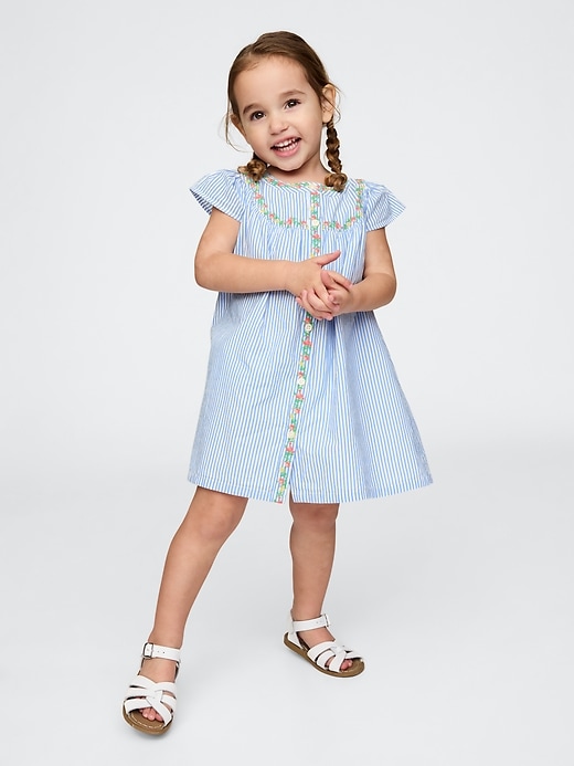 Image number 1 showing, Baby &amp; Toddler Flutter-Sleeve Shirtdress