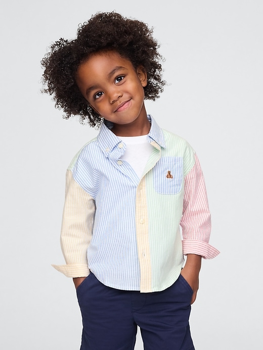 Image number 1 showing, Baby & Toddler Striped Oxford Big Shirt