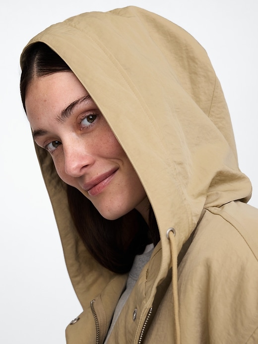 Image number 4 showing, Hooded Nylon Cropped Jacket