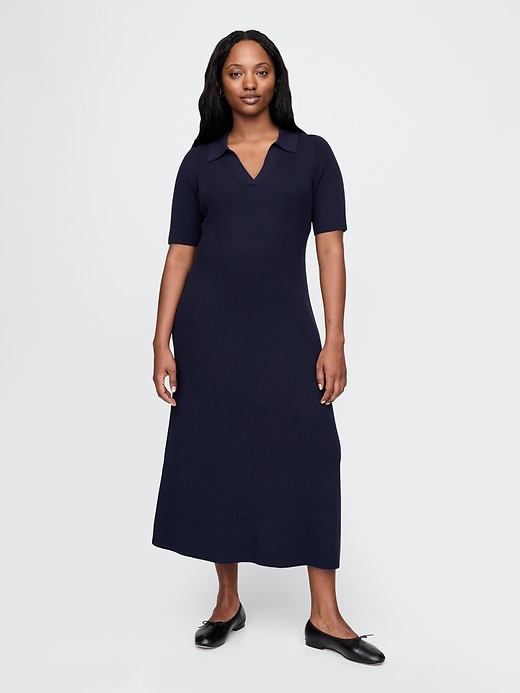 Image number 5 showing, CashSoft Rib Maxi Polo Sweater Dress