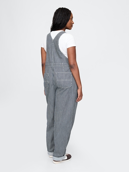 Image number 6 showing, Denim Stripe Loose Overalls