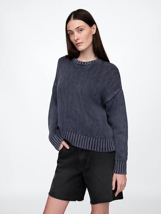 Image number 1 showing, 100% Cotton Relaxed Sweater