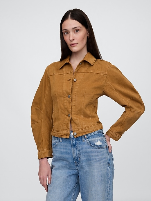 Image number 1 showing, Barrel-Sleeve Cropped Jacket