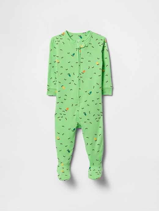 Image number 1 showing, Baby Organic Cotton Footed One-Piece