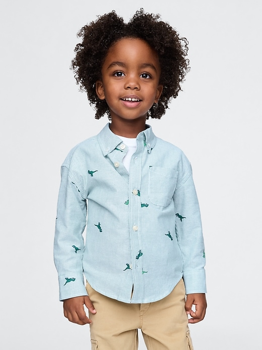 Image number 1 showing, Baby & Toddler Striped Oxford Big Shirt