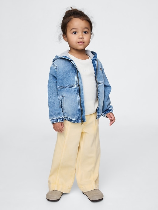 Image number 1 showing, Baby &amp; Toddler UltraSoft Pull-On Baggy Wide-Leg Jeans