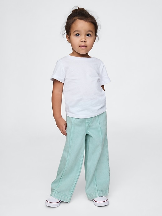 Image number 1 showing, Baby & Toddler UltraSoft Pull-On Seamed Baggy Jeans