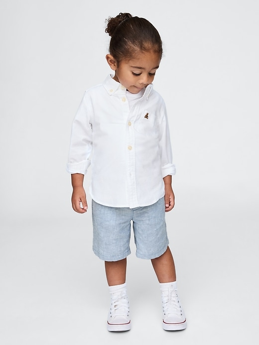 Image number 1 showing, Baby & Toddler Linen-Cotton Shorts