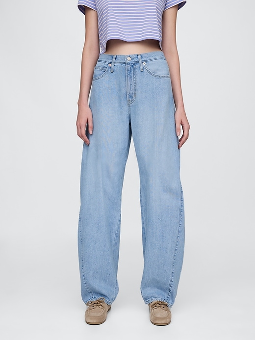 Image number 2 showing, High Rise UltraSoft Barrel Jeans