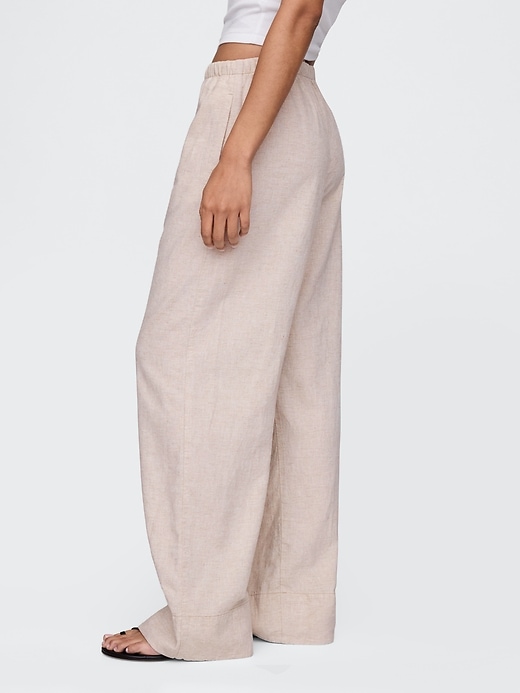 Image number 3 showing, Linen-Blend Easy Wide-Hem Pants