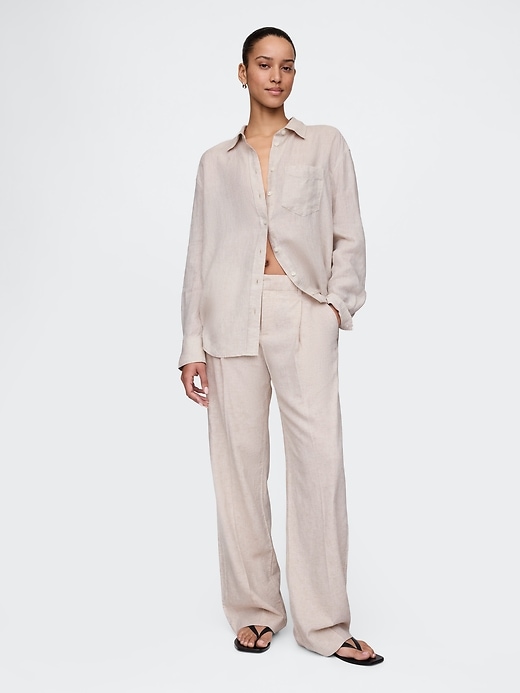 Image number 1 showing, 365 Low Rise Linen-Blend Trousers