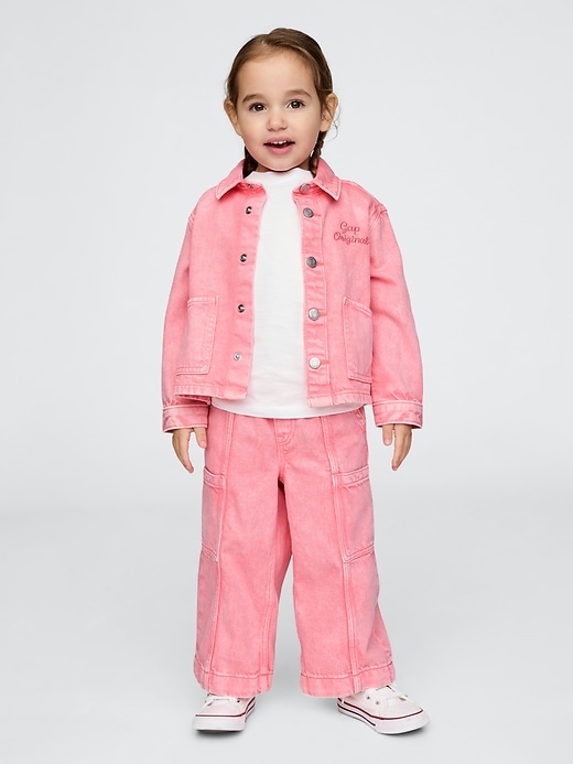 Image number 1 showing, Baby & Toddler UltraSoft Pull-On Cargo Jeans